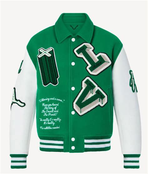 men's louis vuitton green varsity jacket|louis vuitton dreaming varsity jacket.